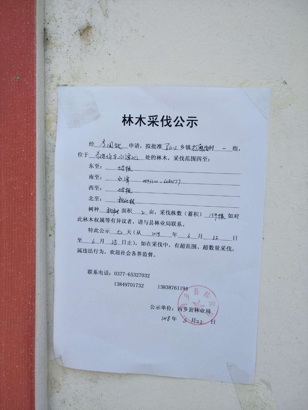 李国钦采伐公示